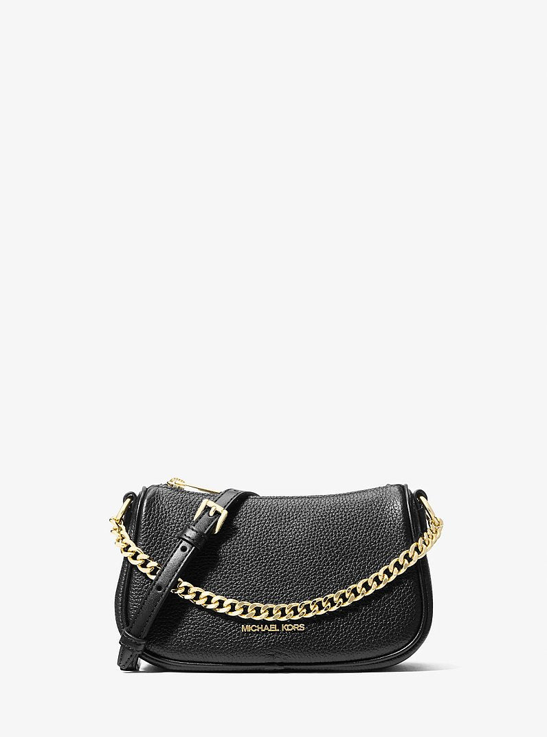 Carmela Small Pebbled Leather Covertible Crossbody Bag - Black