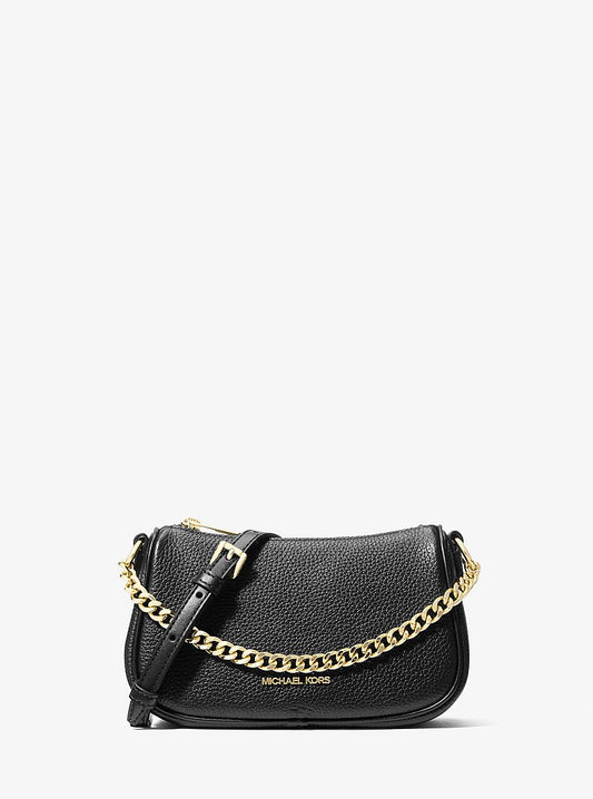 Carmela Small Pebbled Leather Covertible Crossbody Bag - Black