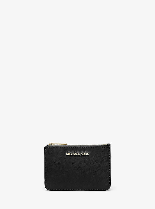 Jet Set Travel Small Saffiano Leather Coin Pouch - Black