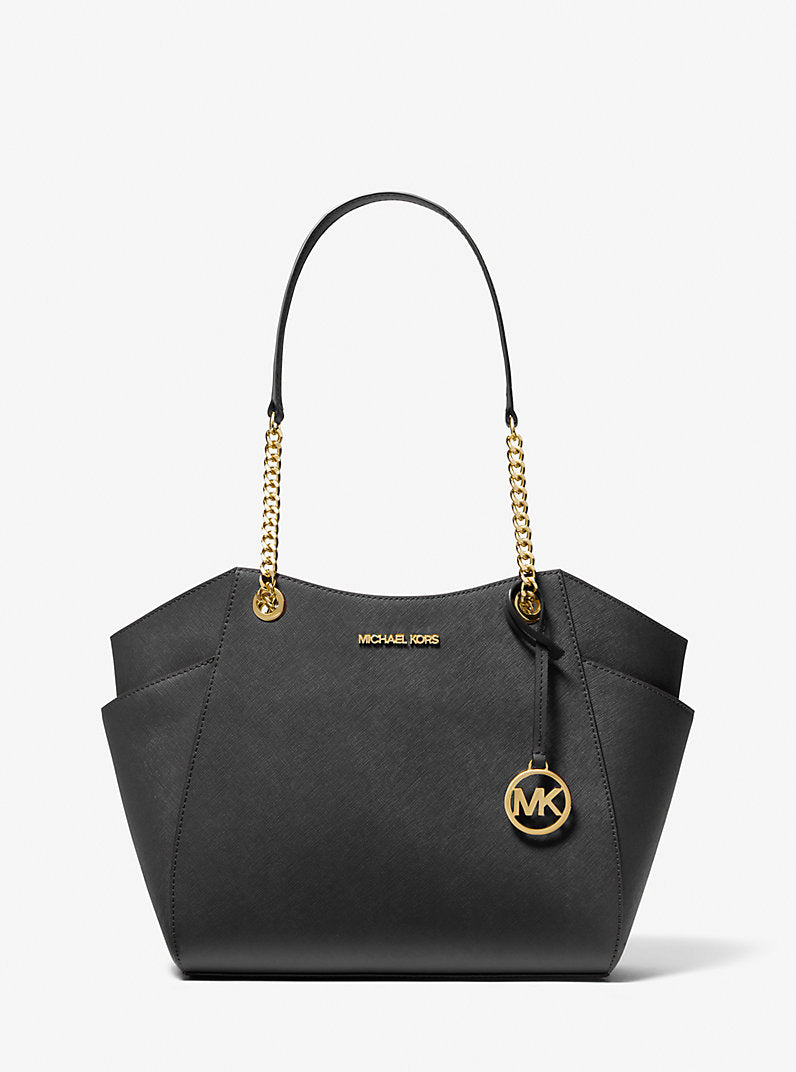 Jet Set Saffiano Shoulder Bag (Black)