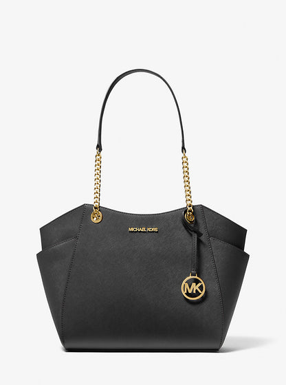 Jet Set Saffiano Shoulder Bag (Black)