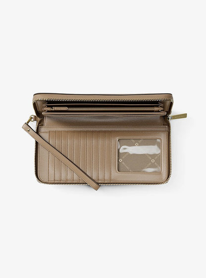 Jet Set Travel Large Logo Continental Wristlet - Camel