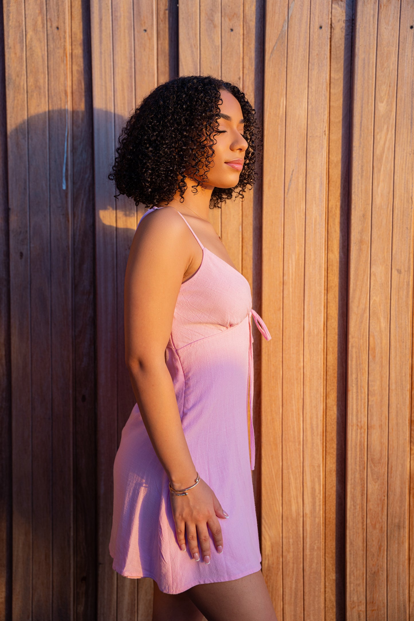 Flora Linen Mini Dress - Candy - Candy