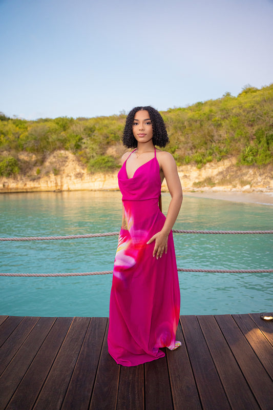 Fantasy Maxi Dress - Pink Tropical - Pink Tropical