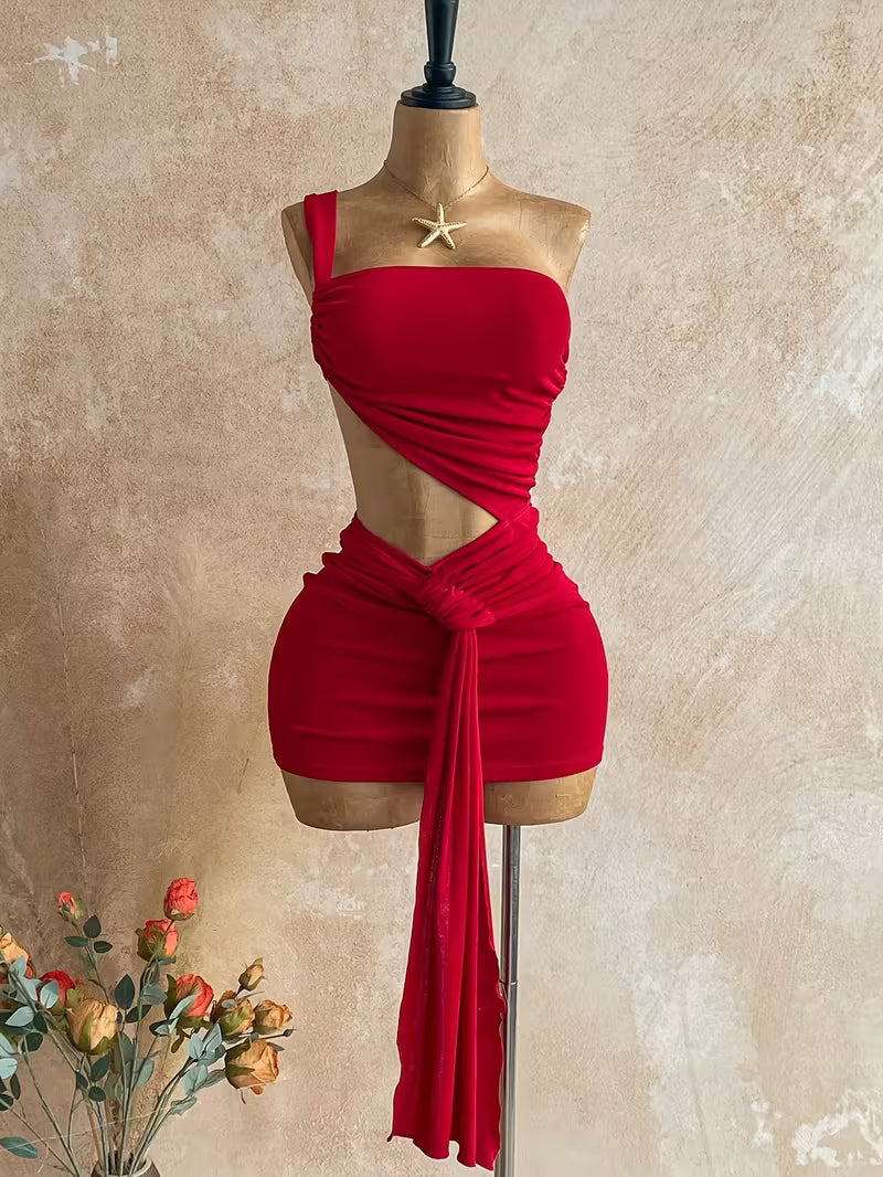 Vivid Red Mini Dress