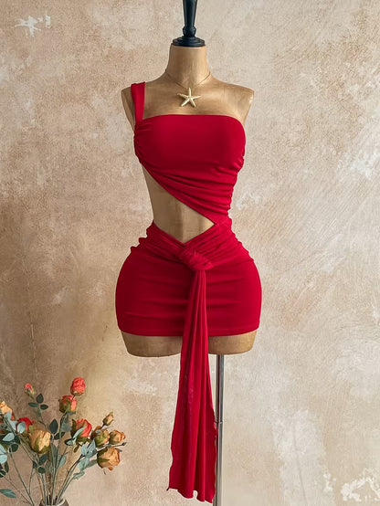 Vivid Red Mini Dress