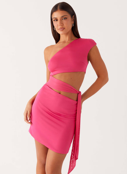Amara Mini Dress - Hot Pink - Hot Pink