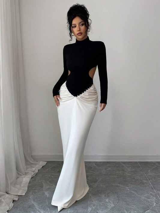 Elegant Party Dress With Pearl Decor Maxi Dress
