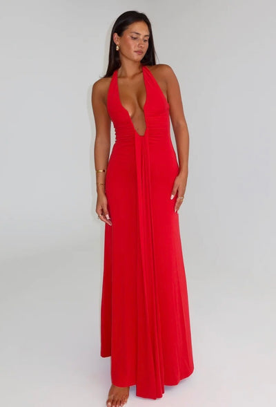 Scarlet Siren Halter Maxi Dress
