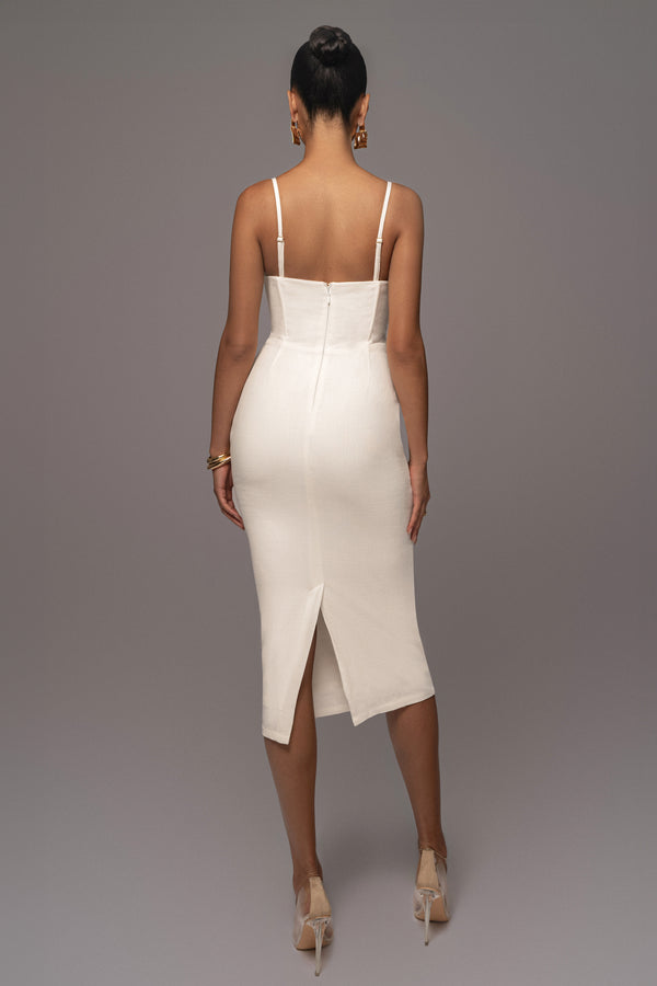 Ivory Private Retreat Linen Dress