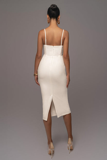 Ivory Private Retreat Linen Dress
