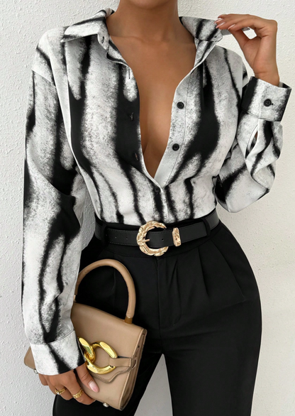 Black White Office Shirt
