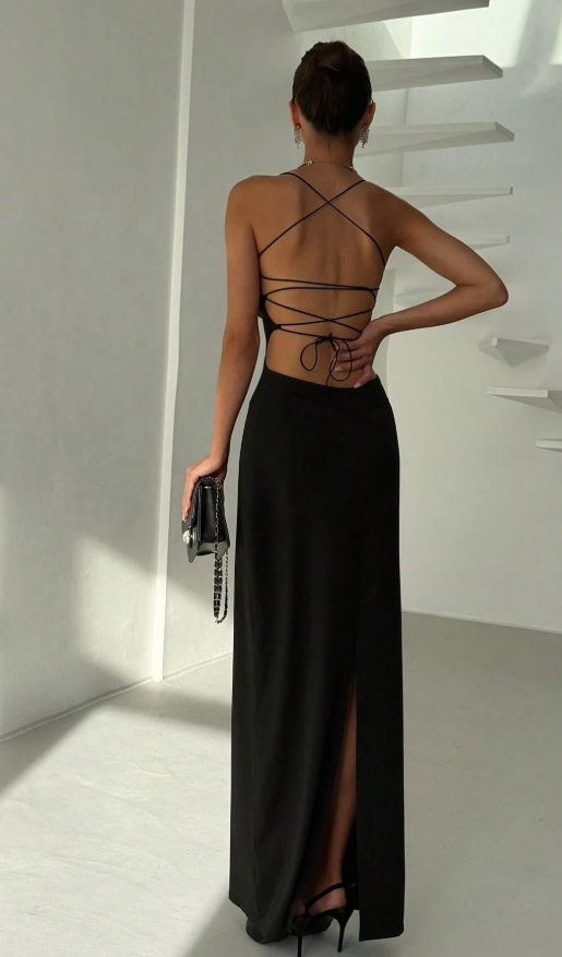 Side Cut-Out Maxi Dress - Black