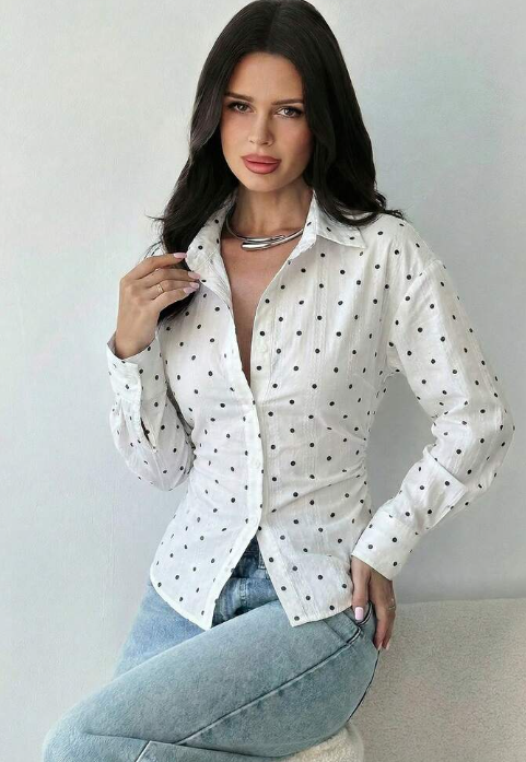 Polka Dot Classic Blouse - Multicolor