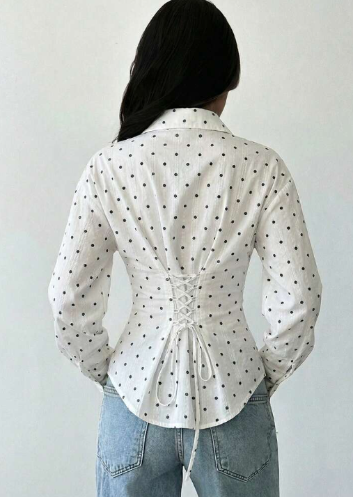 Polka Dot Classic Blouse - Multicolor
