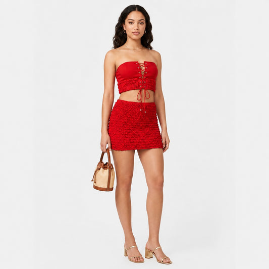 Island Red Short Dress