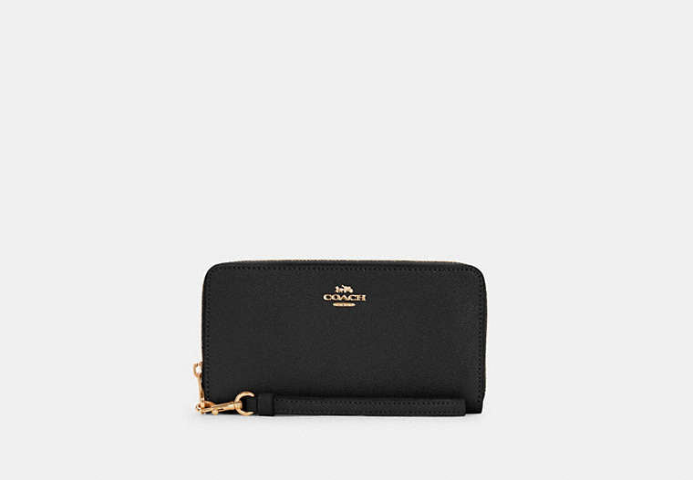 Coach Crossgrain Large Zip Around Wallet - Black