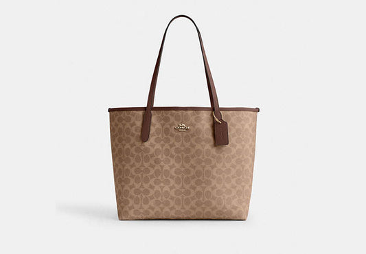 Coach Signature City Tote - Khaki