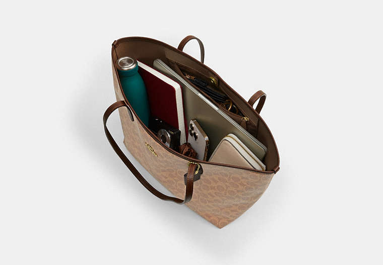 Coach Signature City Tote - Khaki