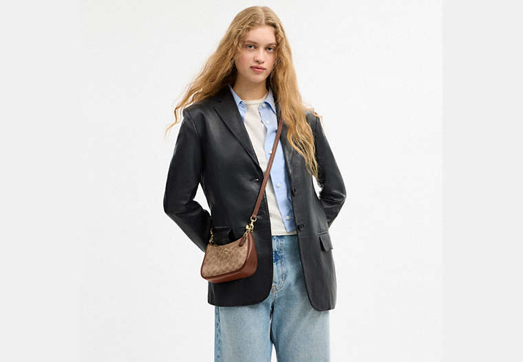 Coach Teri Mini Signature Canvas Bag - Khaki
