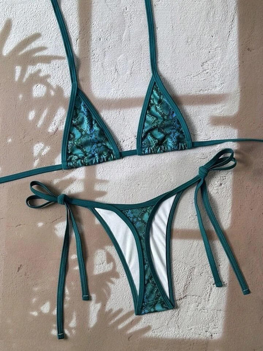 Ocean Breeze Textured Bikini - Blue